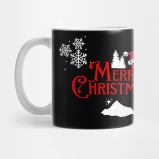 Merry Christmas Snowflakes Santa Hat Design Mug